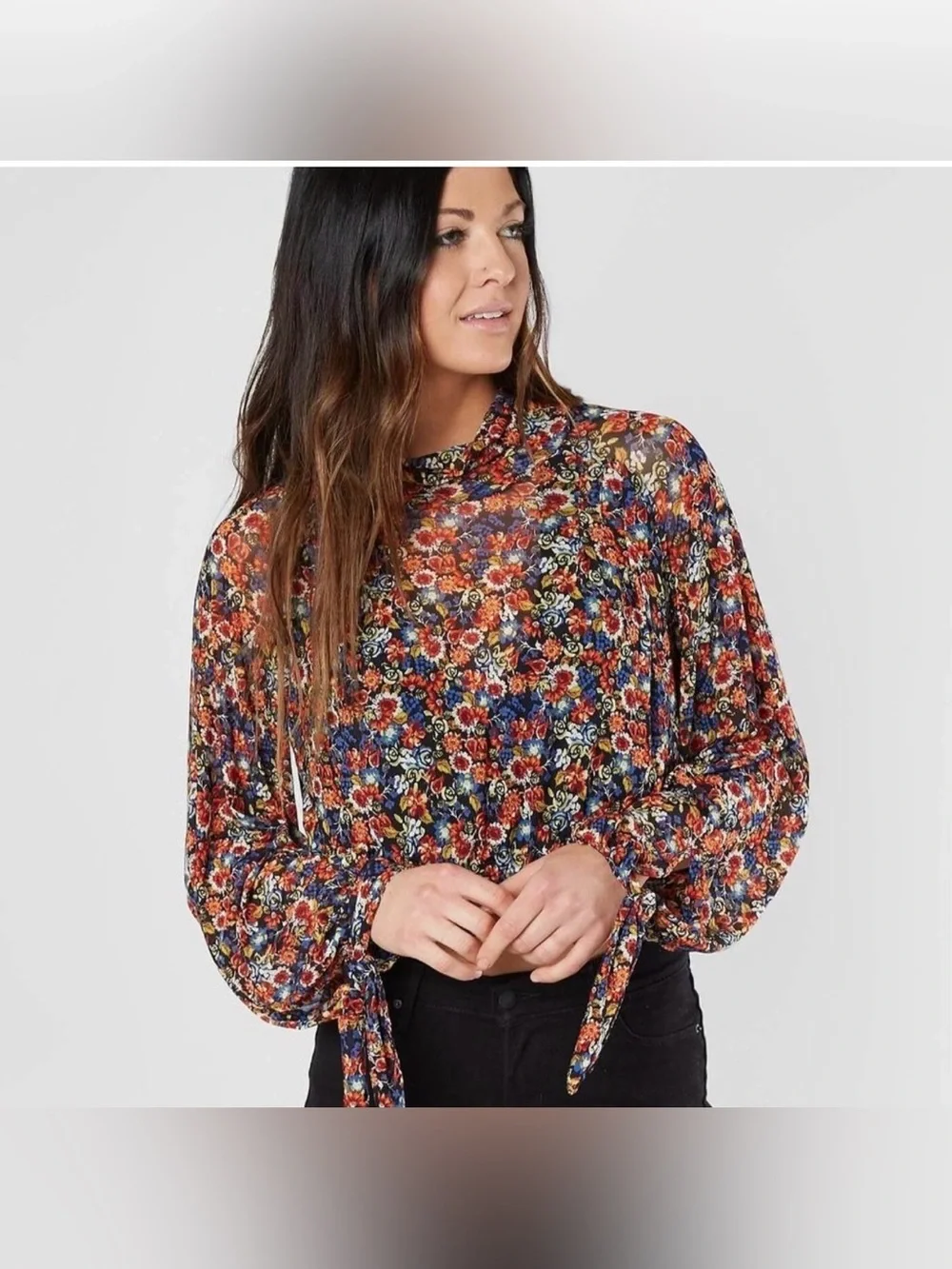 Free People | All Dolled Up Floral Cropped Top size medium
